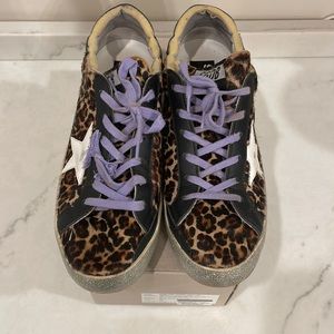 GOLDEN GOOSE SNEAKERS SUPER-STAR BEIGE/BROWN/BLACK/LEOPARD size 41